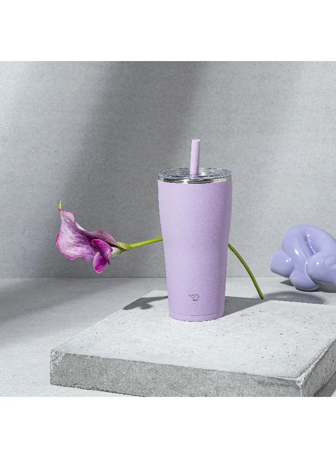 Zojirushi Zojirushi Stainless Steel Vacuum Insulated Tumbler with Straw 0.72L,Mauve Purple (Vm)