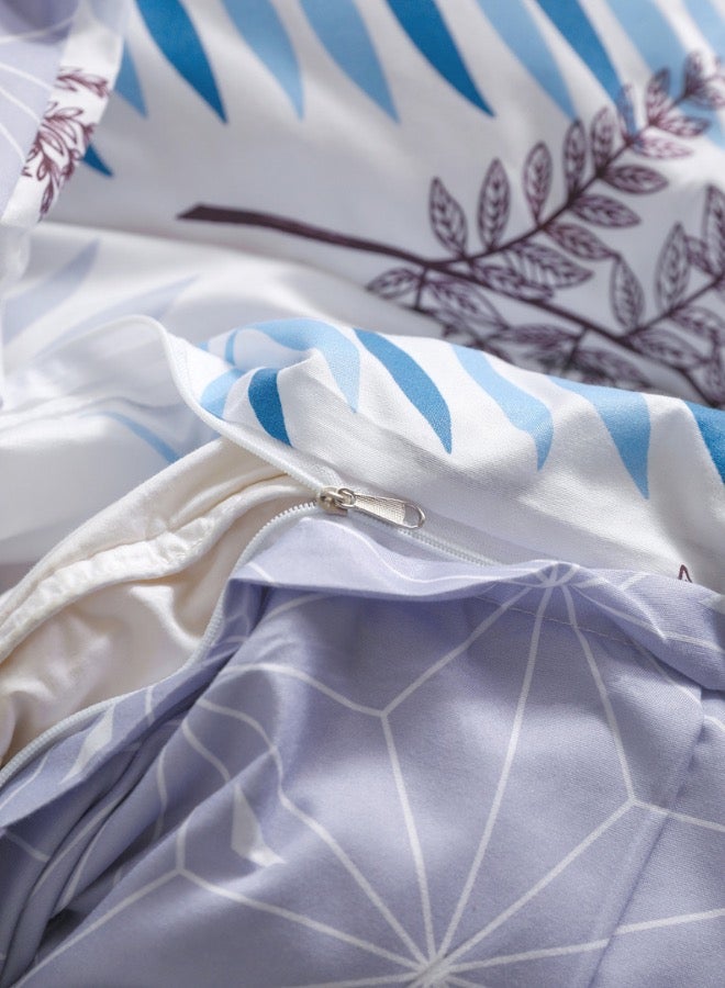 LUNA Home Single Size 4-Piece Bedding Set (No Filler Included) – Reversible Duvet Cover Set featuring a Charming Leaf Design.  - Image 2
