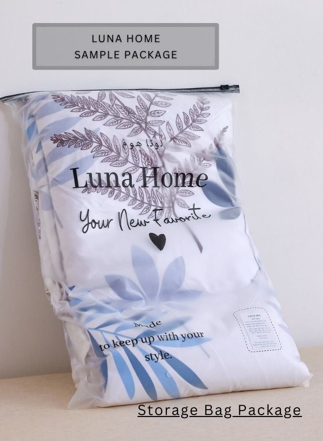 LUNA Home Single Size 4-Piece Bedding Set (No Filler Included) – Reversible Duvet Cover Set featuring a Charming Leaf Design.  - Image 4
