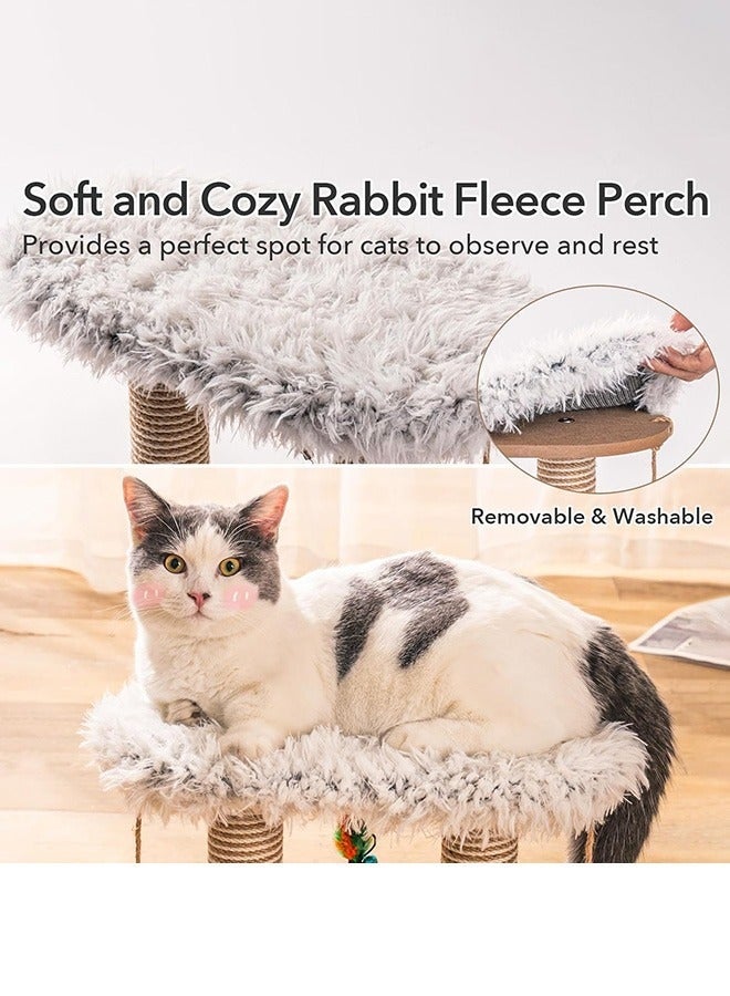 MYONE 7 in 1 Multifunctional Wood Cat Scratching Post, Kitten Toys, Cat Bed, Cat tree, Pet Rolling Toy, Cat Ball Track Toy with Sisal Rope, Cat Scratcher, Cat Teaser, Massage Brush - Image 5