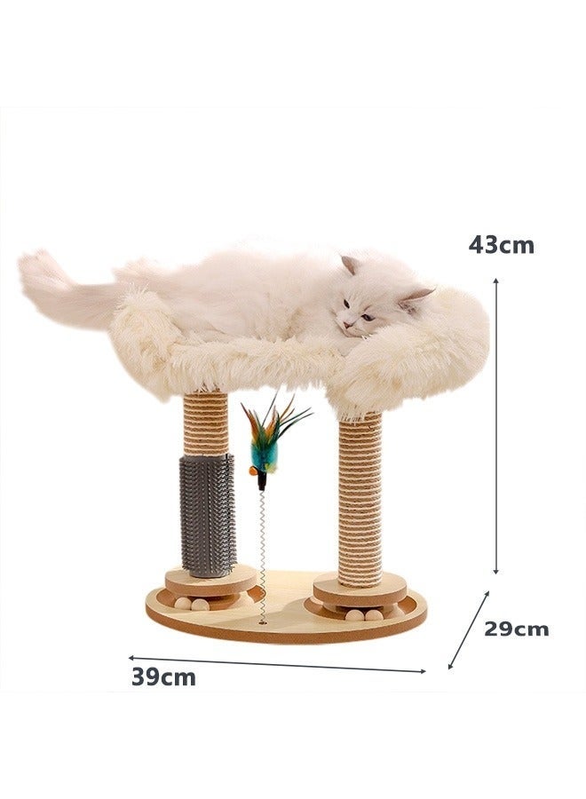 MYONE 7 in 1 Multifunctional Wood Cat Scratching Post, Kitten Toys, Cat Bed, Cat tree, Pet Rolling Toy, Cat Ball Track Toy with Sisal Rope, Cat Scratcher, Cat Teaser, Massage Brush - Image 2