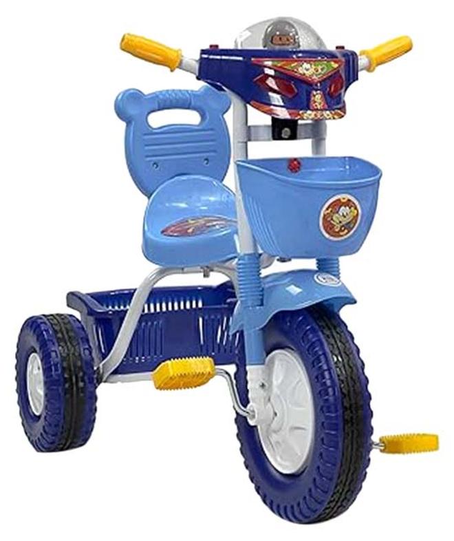 البدر دراجة توازن للأطفال من البدر، دراجة ثلاثية العجلات للأطفال بموسيقى وأضواء مع مقعد واحد وسلة، لعمر 2-5 سنوات، بلون أزرق - Image 1