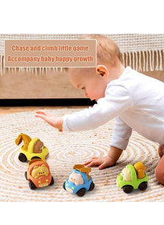 YelaJoy Baby Car Toys, 4 PCS Push and Go Friction Inertial Toy Cars for Toddlers 1-3 Years Old, Truck Engineering Car Toys for Birthday Party Gifts  - Image 3