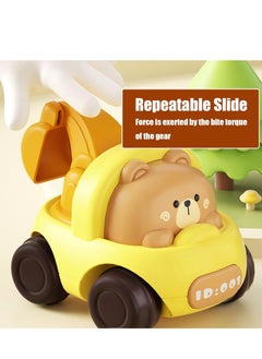 YelaJoy Baby Car Toys, 4 PCS Push and Go Friction Inertial Toy Cars for Toddlers 1-3 Years Old, Truck Engineering Car Toys for Birthday Party Gifts  - Image 4