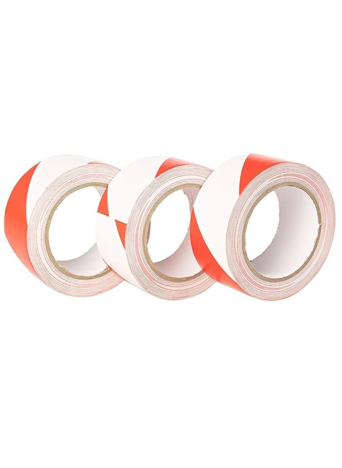 Vaultex - Caution Tape, Red/White Adhesive Hazard Warning Tape, 2 inches x 108 feet (36 yd), ideal for marking floors, walls, steps, 3 Rolls - Image 1