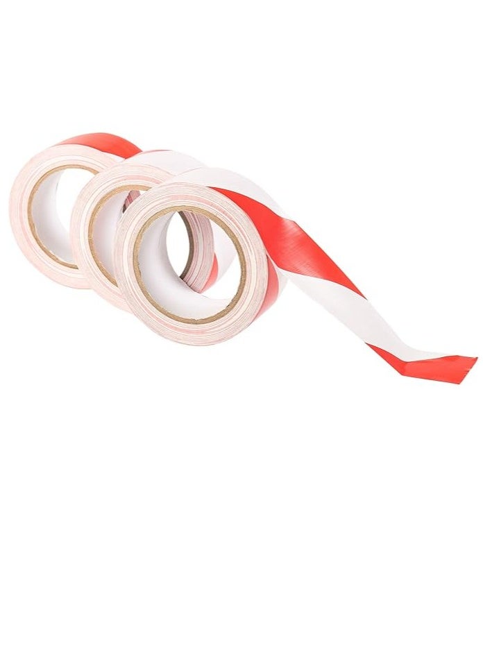 Vaultex - Caution Tape, Red/White Adhesive Hazard Warning Tape, 2 inches x 108 feet (36 yd), ideal for marking floors, walls, steps, 3 Rolls - Image 1