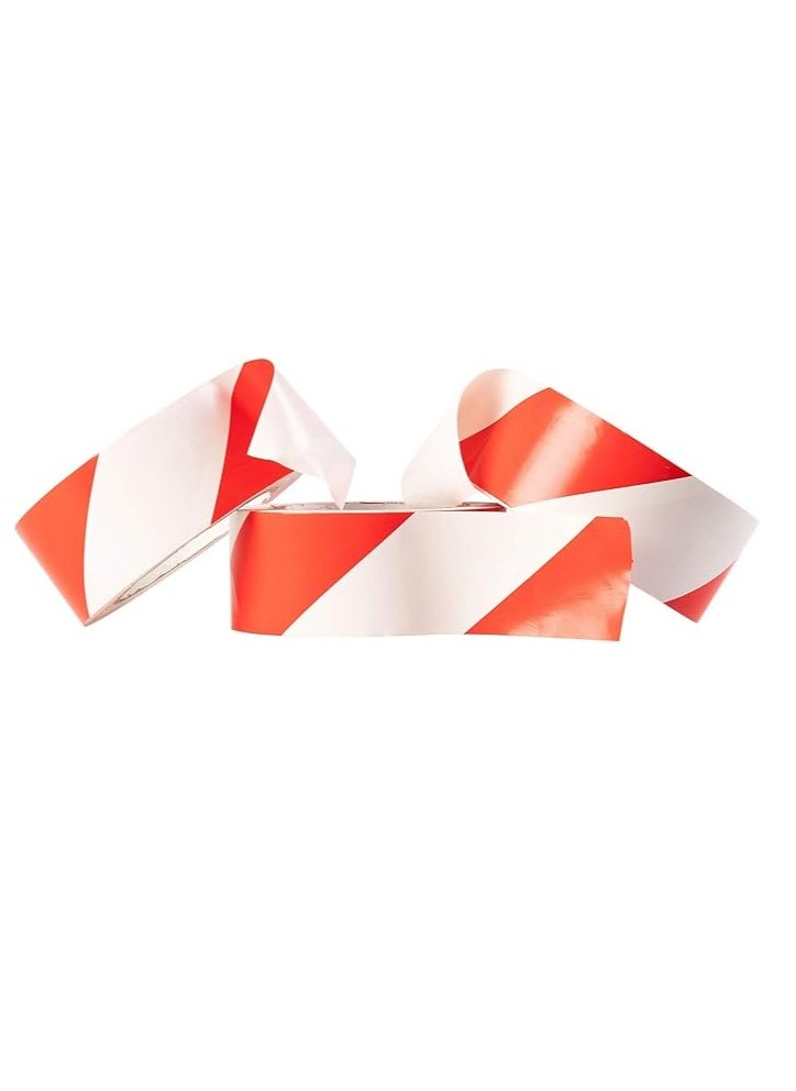 Vaultex - Caution Tape, Red/White Adhesive Hazard Warning Tape, 2 inches x 108 feet (36 yd), ideal for marking floors, walls, steps, 3 Rolls - Image 1