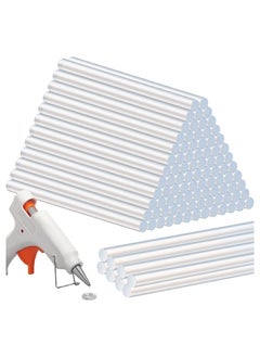 Y&D Clear Hot Glue Sticks, 7.87 x 0.43 Inches Melt Sticks Bulk for Guns, White Adhesive Standard Crafting DIY Art Gluing Repair Sealing, 100 Pcs  - Image 1