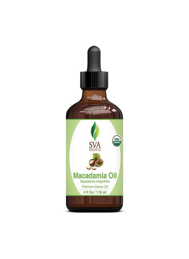 SVA Organics SVA Macadamia Seed Oil Organic - 4 Fl Oz – 100% Natural Cold Pressed Organic Macadamia Oil - for Face, Skin Care, Hair Care, Scalp Massage & Body Massage – Carrier Oil with Dropper  - Image 4