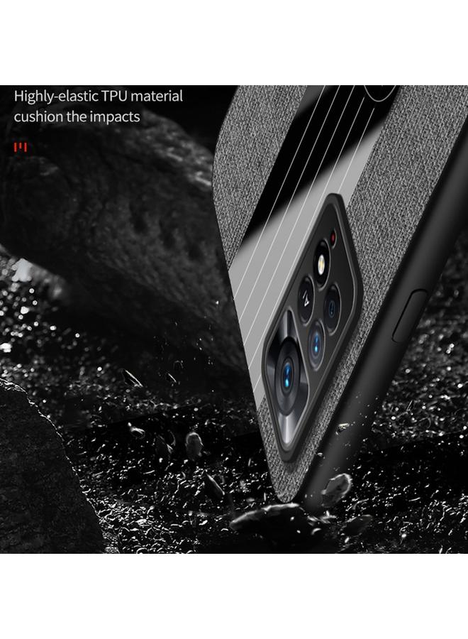 شين لي تونج جراب لهاتف Xiaomi Redmi Note 11 Global Stitched Cloth Textue TPU جراب هاتف مع حامل حلقي - Image 5