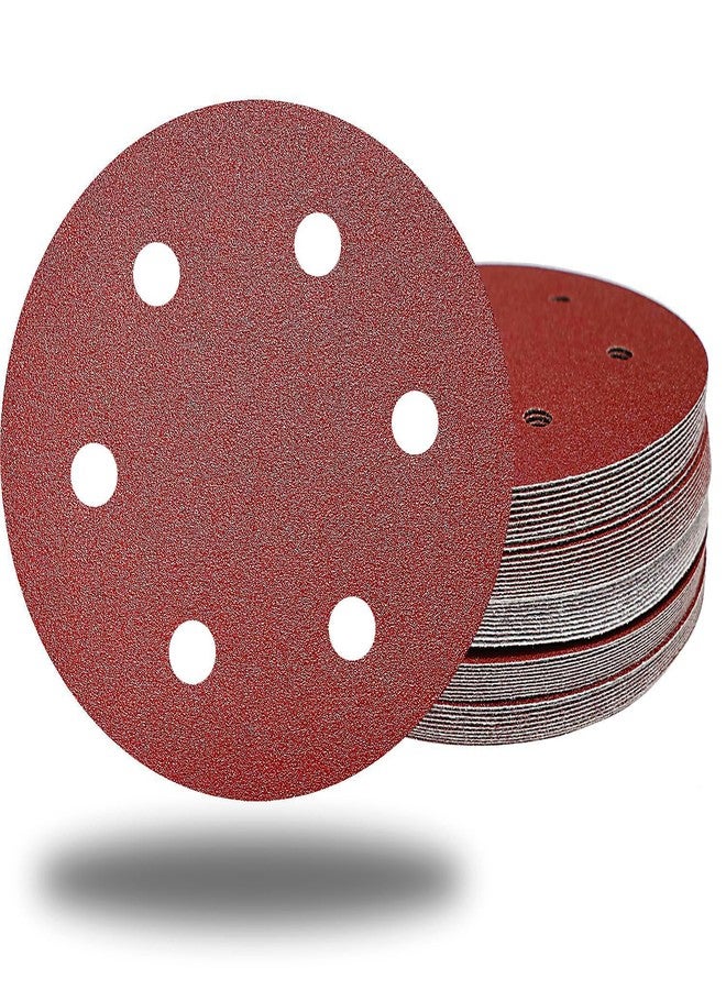 Tonmp 50 PCS 9 Inch 6 Hole 40 Grit Drywall Sanding Discs - 9" Hook & Loop Aluminum Oxide Sander Disc Grinding Abrasive Sandpaper for Powe Drywall Sander Wood Furniture Finishing - Image 1