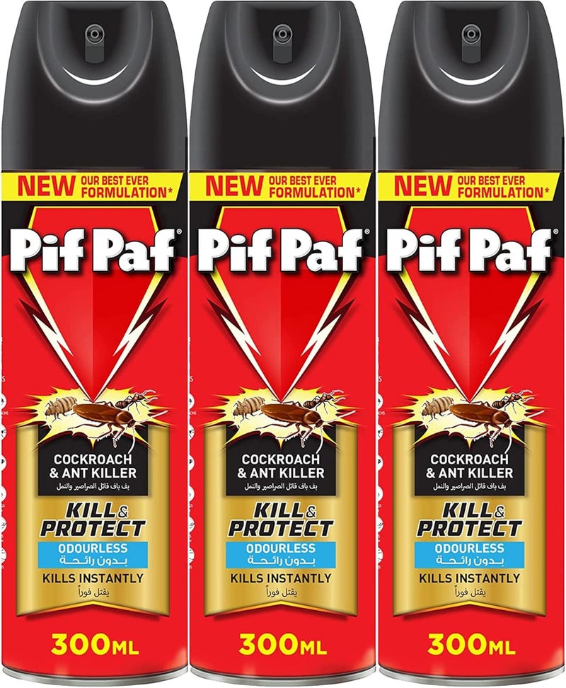 Pif Paf Cockroach & Ant Killer Spray - 300 ml (Pack of 3) - Image 1