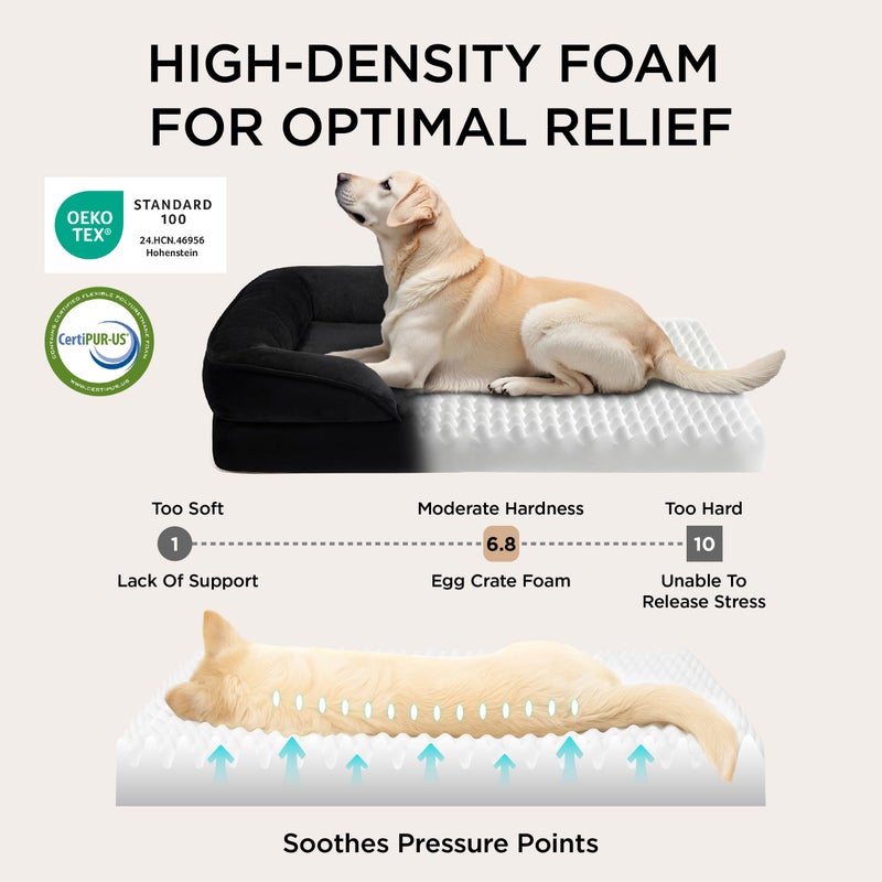 Bedsure XL Plus Orthopedic Dog Bed for Extra Large Dogs - Washable XLarge Dog Cat Bed Waterproof, Comfort Dogs Couch Sofa with Washable Removable Cover, Pet Bed with Nonskid Bottom, Black, 48" - Image 3