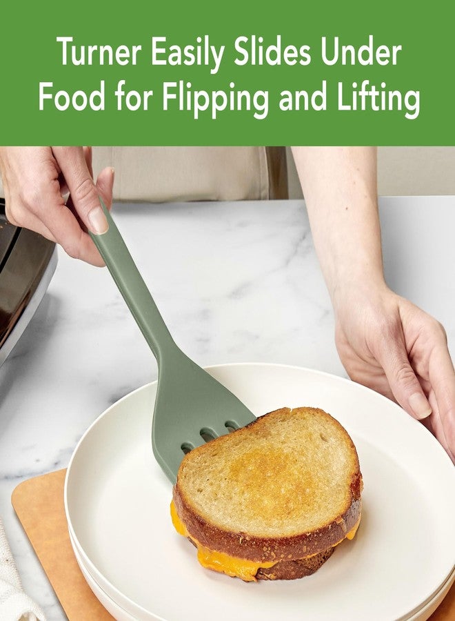 Tovolo Elements All Silicone Spatula and Slotted Turner, Set of 2 Kitchen Utensils, 600°F Heat Resistant and Safe for Nonstick Cookware - Image 2