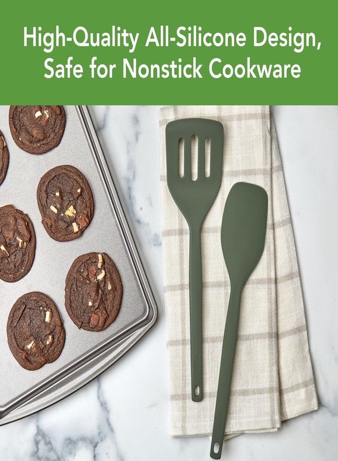 Tovolo Elements All Silicone Spatula and Slotted Turner, Set of 2 Kitchen Utensils, 600°F Heat Resistant and Safe for Nonstick Cookware - Image 4