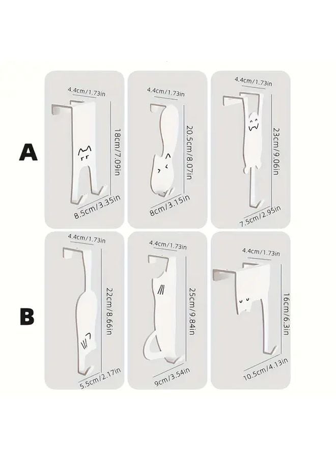 3Pcs Type B Bohemian Style White Iron Door Hooks No Drill Adhesive Wall Mount Space Saving Hangers - Image 4