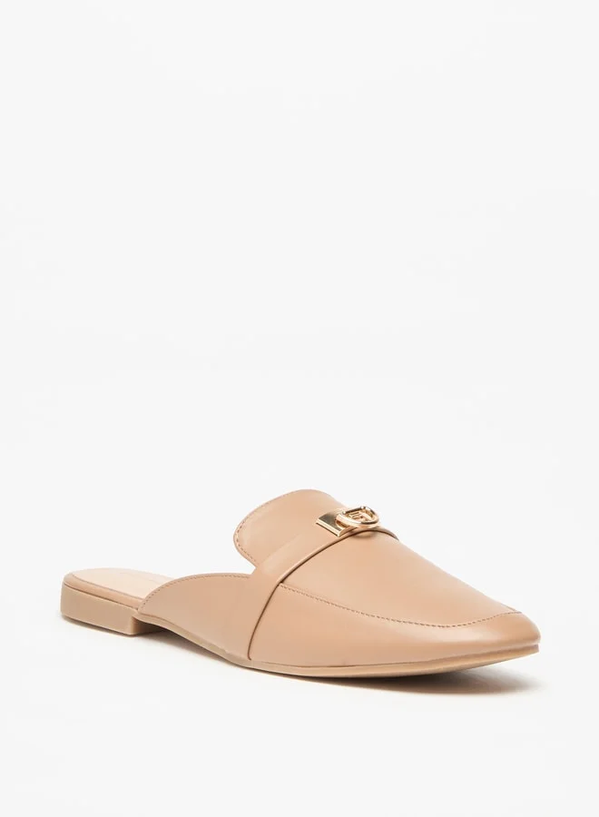 فلورا بيلا من شو إكسبرس Women's Solid Slip-On Mules with Metal Accent