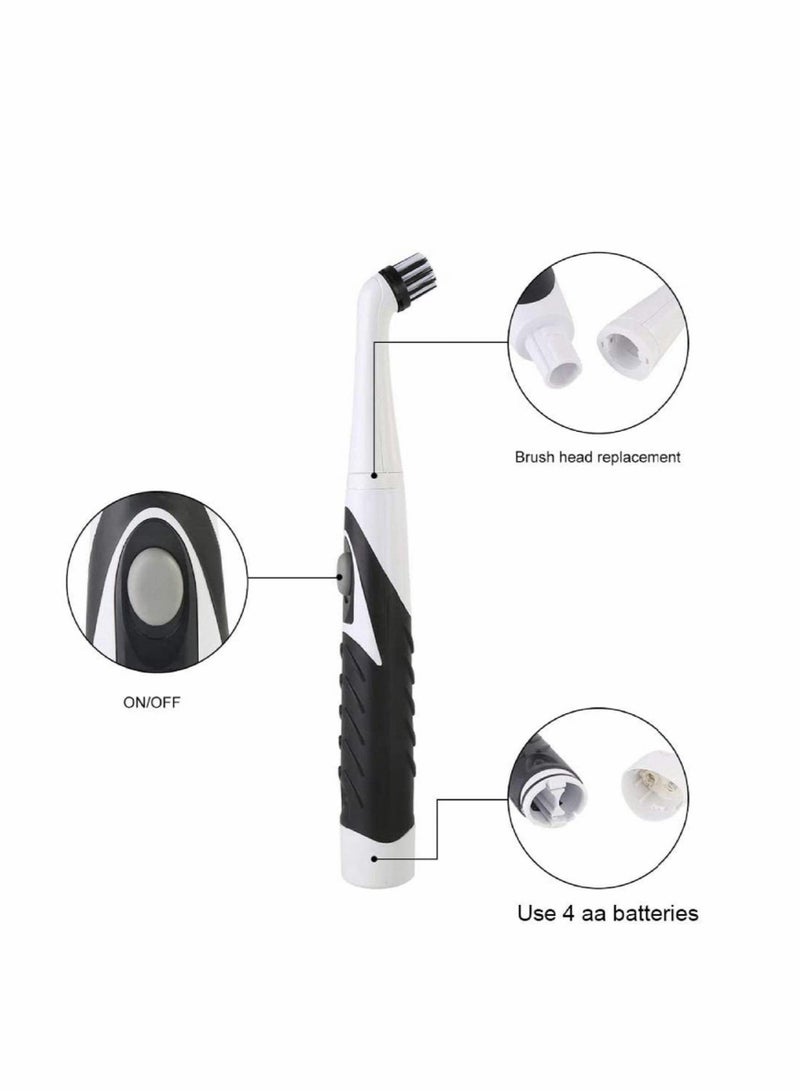 Captaintech Electric Sonic Cleaning Brush Sonic Sink Scrubber with 4 Brush Head Cleaning Brush Oscillating Cleaning Tool Power Brush Handheld Cordless Electric Scrubber - Image 4
