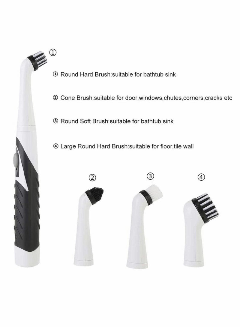 Captaintech Electric Sonic Cleaning Brush Sonic Sink Scrubber with 4 Brush Head Cleaning Brush Oscillating Cleaning Tool Power Brush Handheld Cordless Electric Scrubber - Image 2