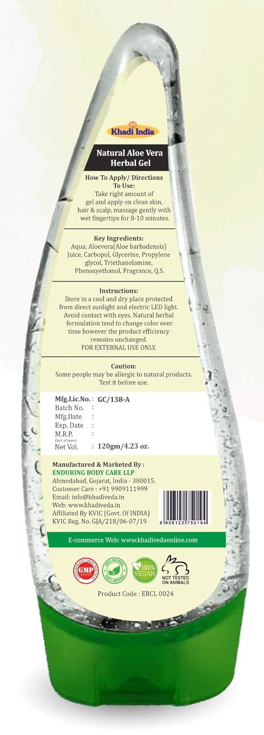 Khadi Veda Aloe Vera All Purpose Gel 120 gm Each Pack Of 3 - Image 2