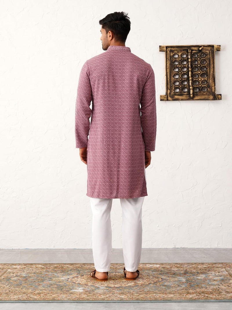 jompers طقم جومبرز الكلاسيكي للرجال من الكتان المطرز - Image 2