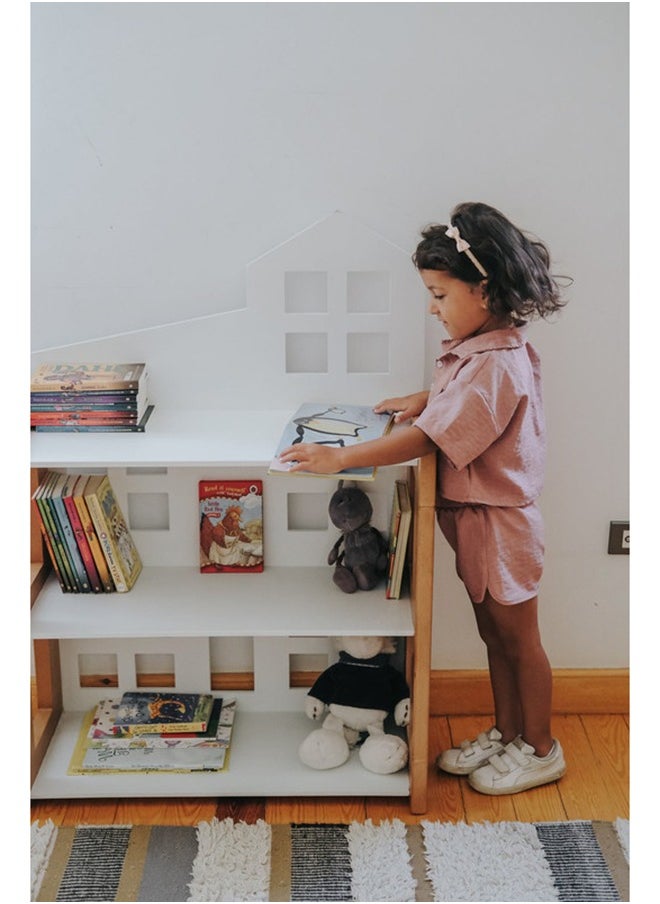 Mazajy Home StoryHouse Bookshelf  –  Wooden Storage for Books, Toys & Decor – Natural wood  - Image 2