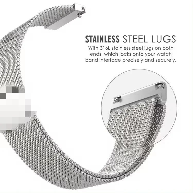 Bluejw 20mm 22mm Mesh Stainless Steel Replacement Watch Strap for Samsung Galaxy Watch 4 / Watch 4 Classic / Galaxy Watch Active – Metal Band Compatible with Samsung Watch Loop - Image 4