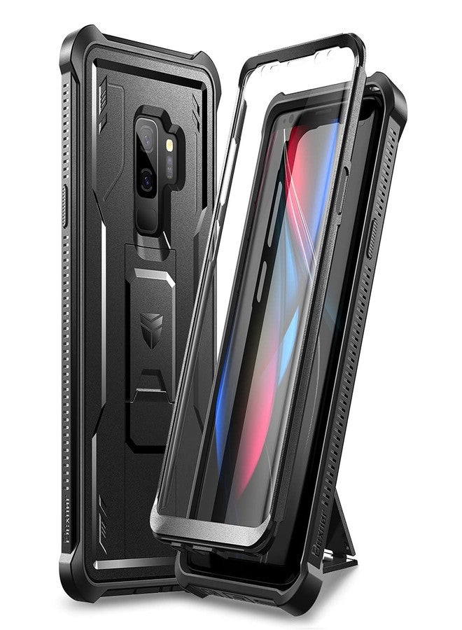 ديكسنور جراب Dexnor لهاتف سامسونج جالاكسي S9+، [واقي شاشة مدمج وحامل] غطاء واقٍ متين مقاوم للصدمات بمواصفات عسكرية لهاتف سامسونج جالاكسي S9+، أسود - Image 1
