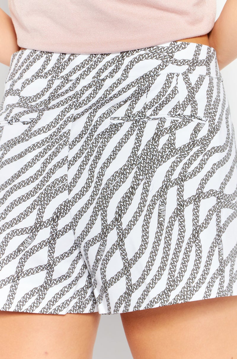 Michael Kors Women Printed Basic Shorts, White  - Image 4