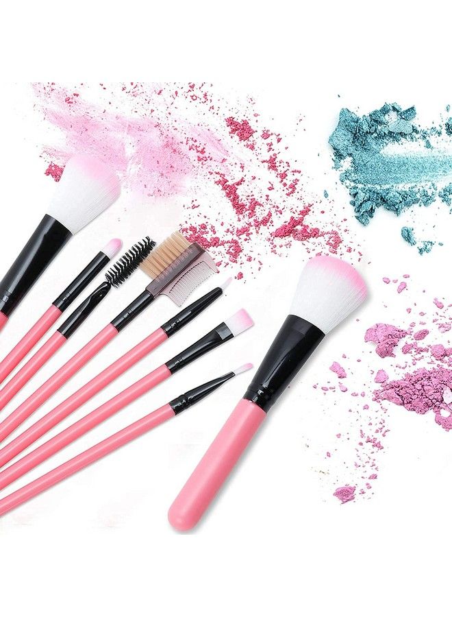 SUNISA Pink Soft Synthetic Bristle Light Weight Multipurpose Makeup Brushes Set Of 12 With Case (Pack Of 13) - Image 4