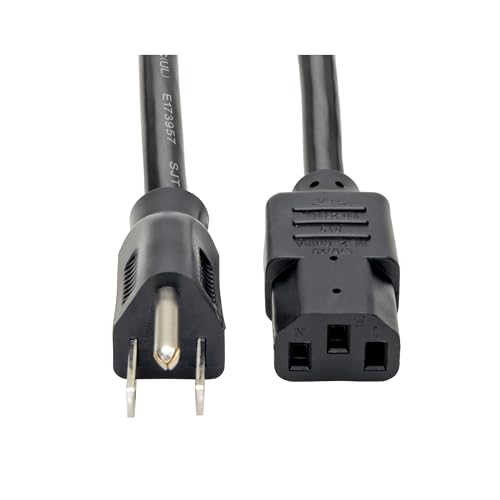 Tripp Lite P007-006 Heavy Duty Computer Power Cord, 15A, 14AWG (NEMA 5-15P to IEC-320-C13), 6-ft Black - Image 1