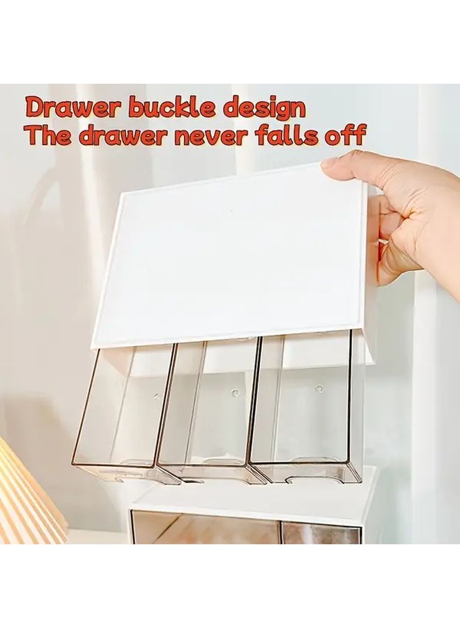 White 2 Drawer Stackable Organizer Large Capacity Modular Storage for Desk Shelf - Image 5