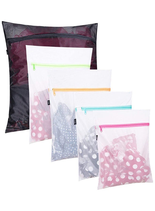 NIBEMINENT Pack Of 5 Laundry Bag Multicolour Large (24x24), Medium (20x16), Small (16x12)inch - Image 1
