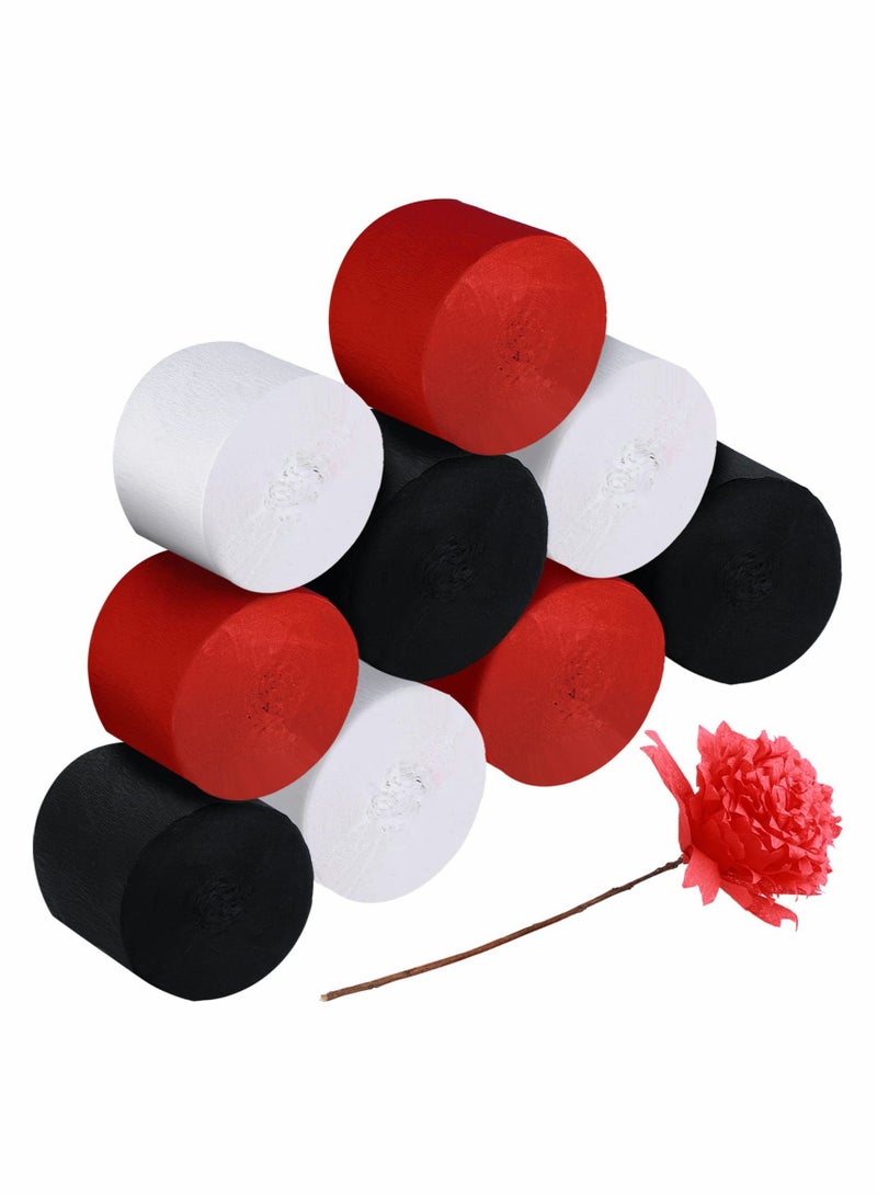 Excefore Crepe Paper Streamer Rolls Backdrop DIY Decor for Party Decor Art Project Supplies Birthday Celebration 9Pieces - Image 1