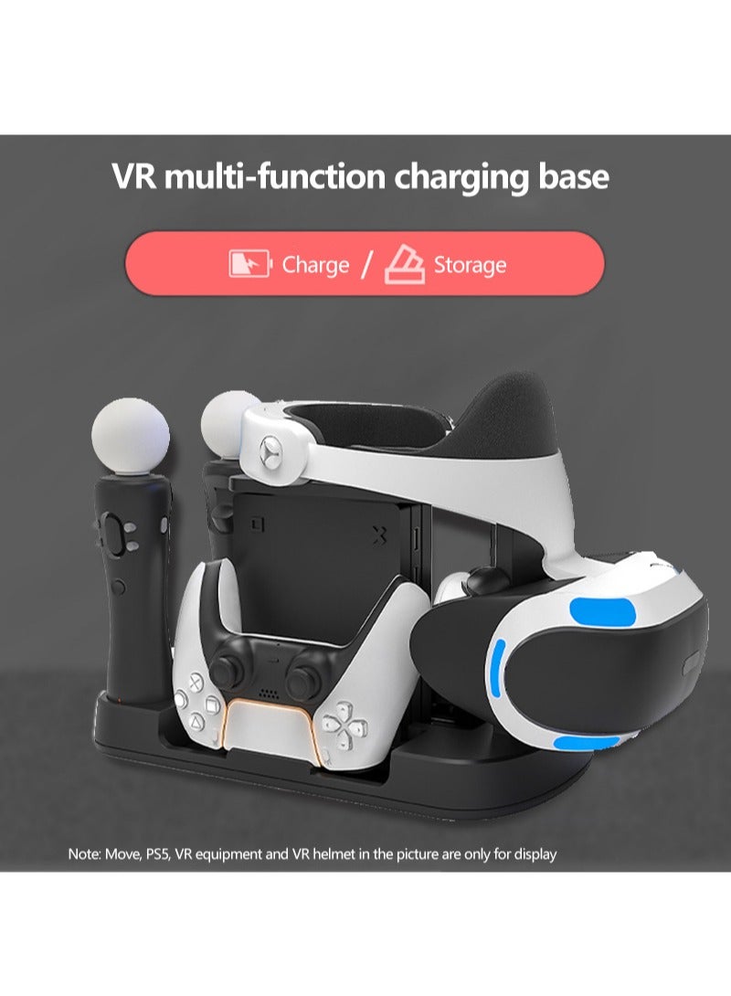 iplay PSVR Charging Stand, with PS5 Controller Charging Station, for Displaying PS VR Headset and Processor, with Led Indicator, 2 Magnetic Clasp and Type-C Cable, Black - Image 2