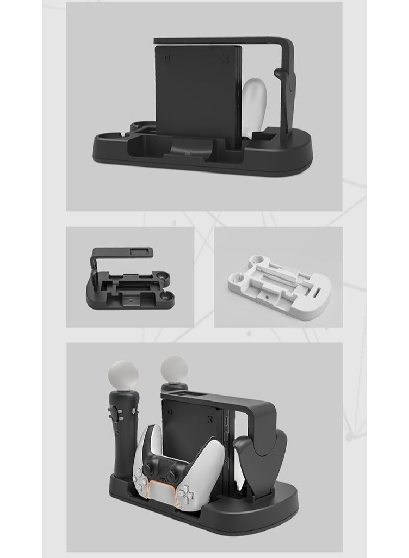 iplay PSVR Charging Stand, with PS5 Controller Charging Station, for Displaying PS VR Headset and Processor, with Led Indicator, 2 Magnetic Clasp and Type-C Cable, Black - Image 5