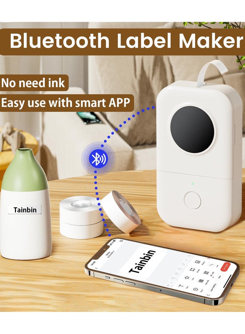 فوميمو آلة صنع الملصقات D30، طابعة ملصقات صغيرة محمولة تعمل بالبلوتوث، ملصقات حرارية محمولة للهواتف الذكية، ملصقات صغيرة متعددة القوالب، أيقونات الخطوط، ملصقات مخصصة بدون حبر للاستخدام المنزلي للأطفال والأدوات المدرسية - Image 2