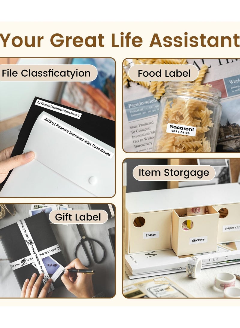 فوميمو آلة صنع الملصقات D30، طابعة ملصقات صغيرة محمولة تعمل بالبلوتوث، ملصقات حرارية محمولة للهواتف الذكية، ملصقات صغيرة متعددة القوالب، أيقونات الخطوط، ملصقات مخصصة بدون حبر للاستخدام المنزلي للأطفال والأدوات المدرسية - Image 4