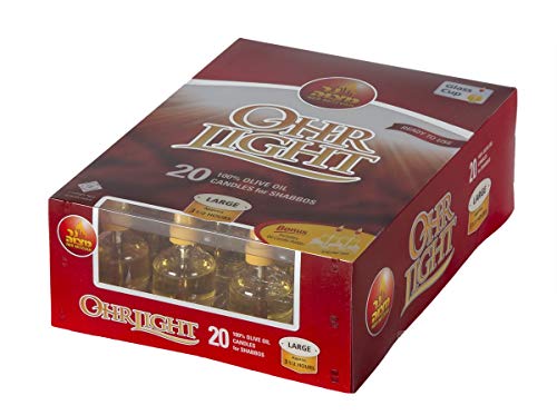 Ner Mitzvah Shabbat Oil Candles - Large Ohr Lights Pre-Filled Oil Shabbos Candles - 20 Pack - Image 5