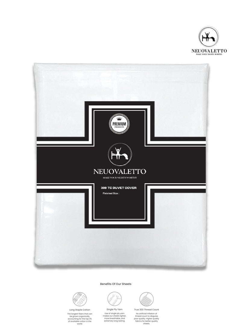 نيوفالييتو غطاء لحاف فاخر مقاس 220 × 240 مصنوع من القطن الطبيعي طويل التيلة بنسبة 100% 300TC مع زر إغلاق سهل وقوي وناعم وجيد التهوية - Image 1