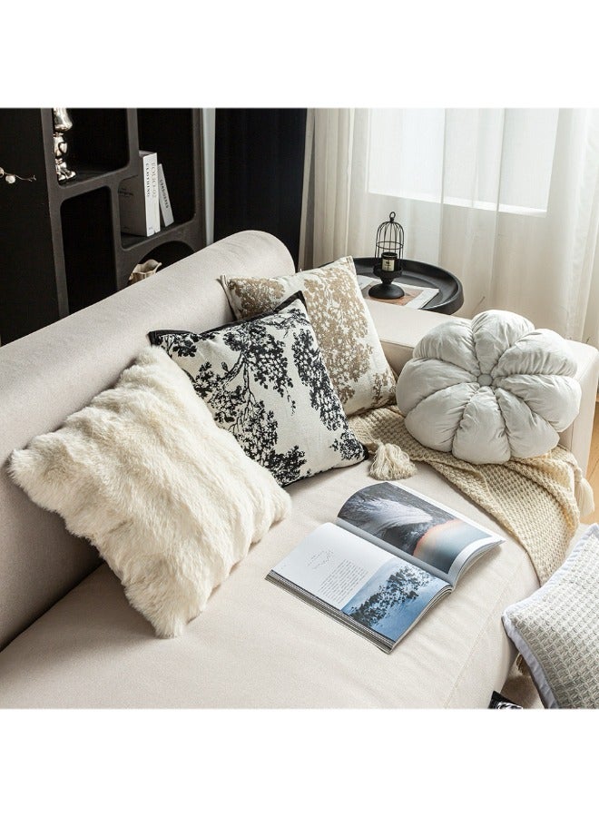 Plush milky white sofa pillow (pillow cover + pillow core)  - Image 4
