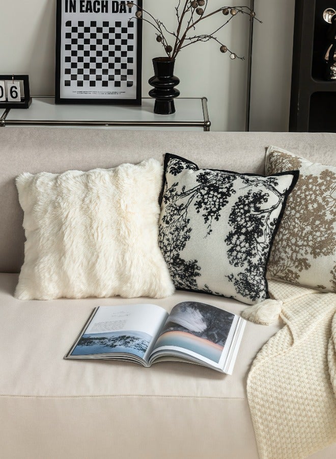Plush milky white sofa pillow (pillow cover + pillow core)  - Image 5