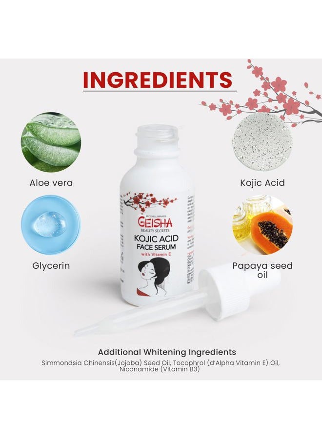 Omic Geisha, Kojic Acid Serum - 1 Fl oz / 30ml - Helps Remove Blemishes on Face, Body, Armpits, Elbows, Knees Made in USA - Image 2
