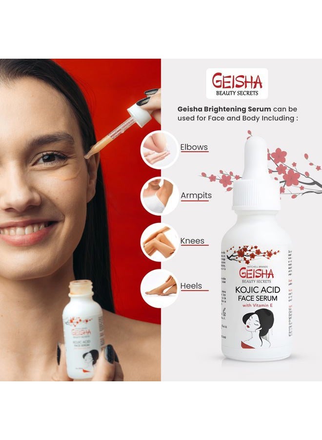 Omic Geisha, Kojic Acid Serum - 1 Fl oz / 30ml - Helps Remove Blemishes on Face, Body, Armpits, Elbows, Knees Made in USA - Image 4