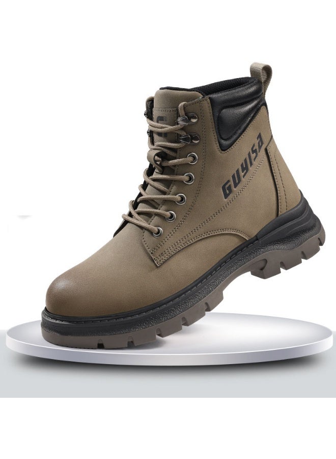 GUYISA Men's Safety Shoes Steel Toe Boots Work Shoes Waterproof Anti slip High-cut - Image 1