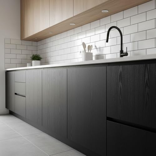 ROSEROSA Peel and Stick Solid Faux Wood Contact Paper Self-Adhesive Wallpaper Door Wrap Counter Top Border Mirror Molding Trim SG75 - Image 5