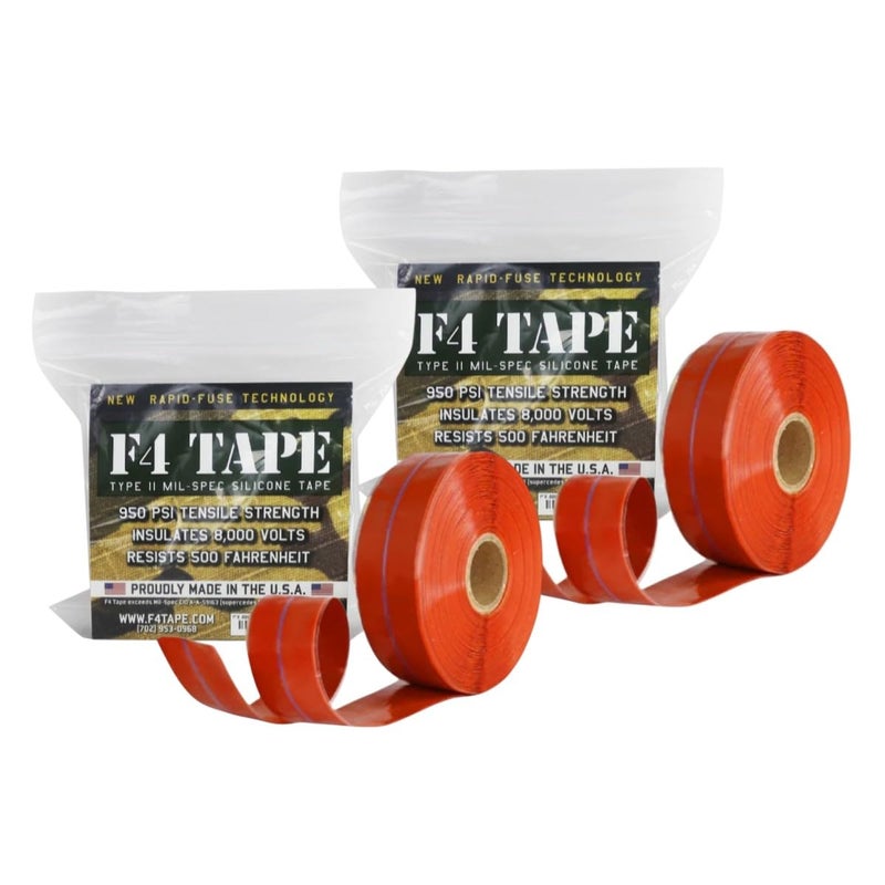 Bondit F4 Emergency Self-Fusing Silicone Tape, Repair Plumbing Pipe & Radiator Hose Leak, Electrical Insulation, Permanent Bonding, Waterproof, 1" x 36' x 20mil, Red, Pack of 2 - Image 1