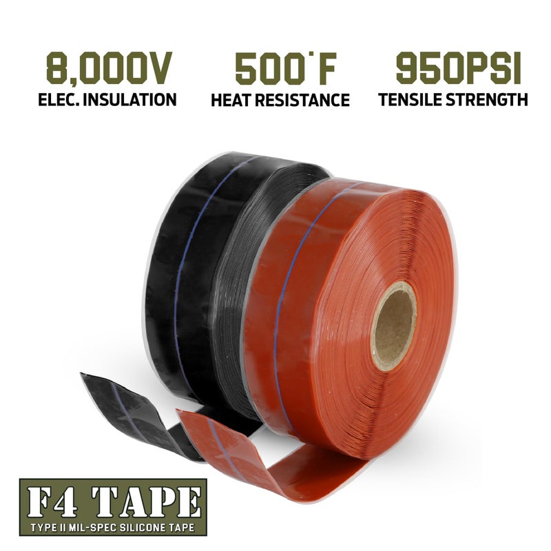 Bondit F4 Emergency Self-Fusing Silicone Tape, Repair Plumbing Pipe & Radiator Hose Leak, Electrical Insulation, Permanent Bonding, Waterproof, 1" x 36' x 20mil, Red, Pack of 2 - Image 4