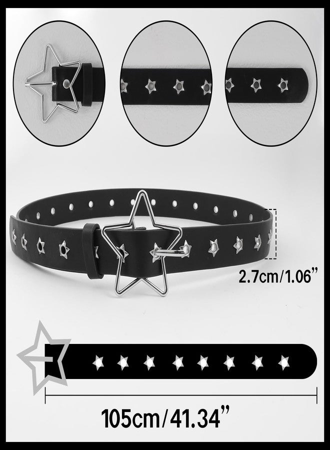 MILAKOO Grommet Star Hole Bucket Belt for Women Dresses Thin Solid Color Waist Belt Y2K Style Outfit - Image 3
