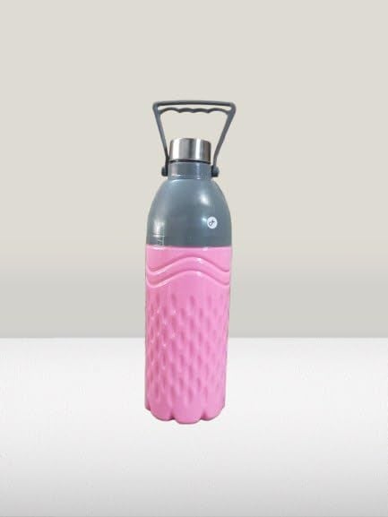 Hontick Plastic Insulated Water Bottle with Handle Standard Pink